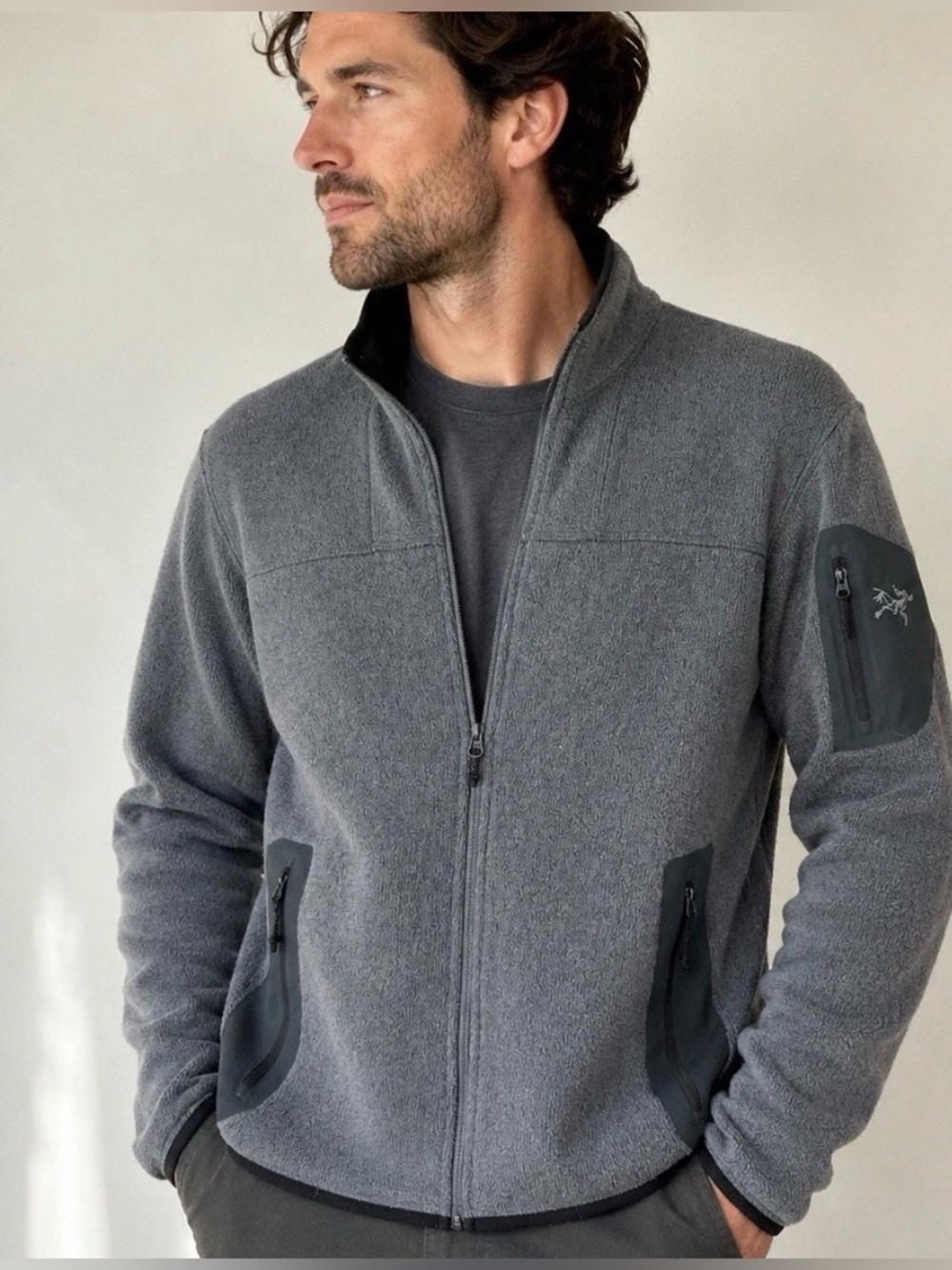 Arc'teryx COVERT CARDIGAN Men's Heather Grey Full-Zip Performance Jacket